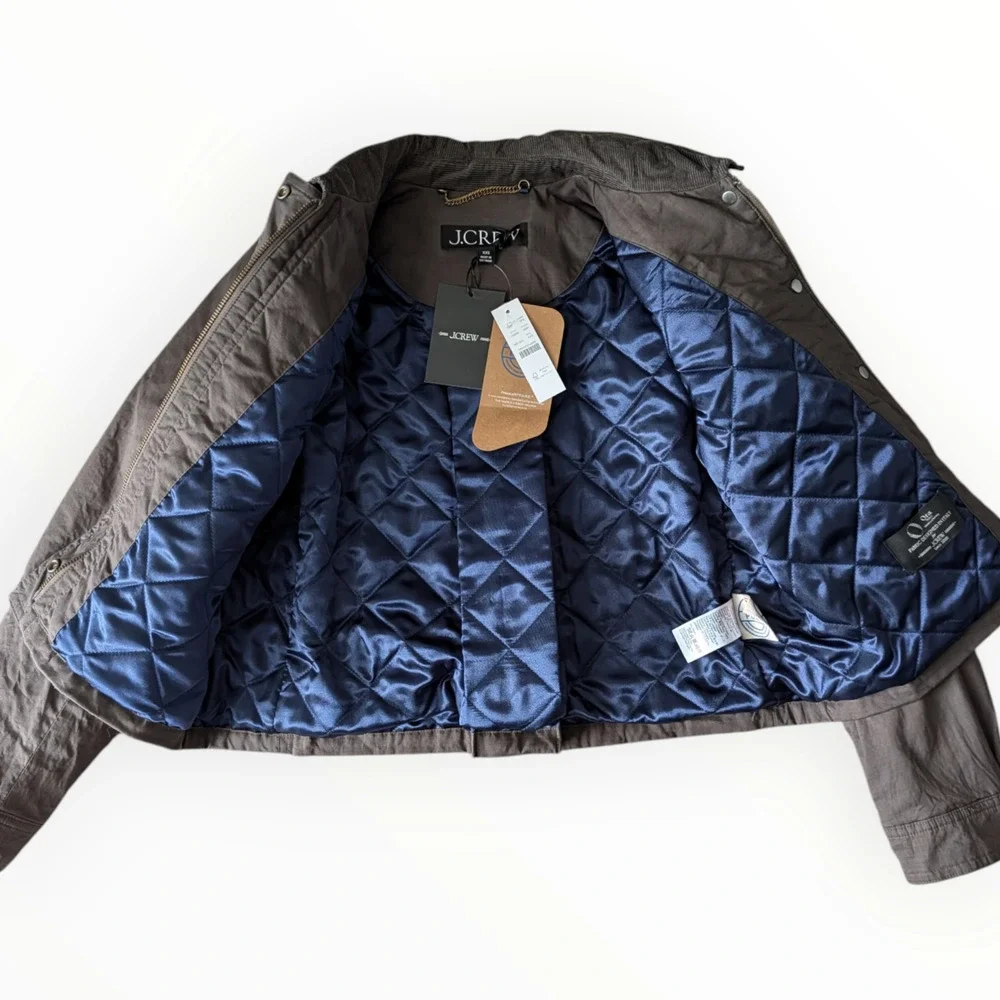 J Crew Cropped Barn Jacket in Ripstop Cotton New Size XXS Mossy‎ Brown CN056 Ora